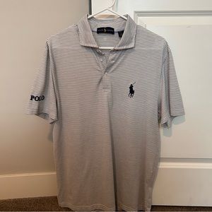 Polo Ralph Lauren Tour Edition golf polo, tour logos, grey, size large, pro fit